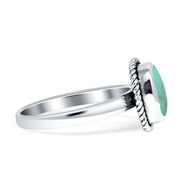 Cushion Cut Twisted Ring Oxidized Turquoise 925 Sterling Silver Wholesale
